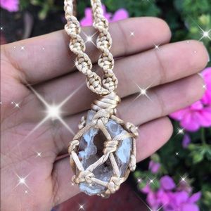 Agate geode necklace